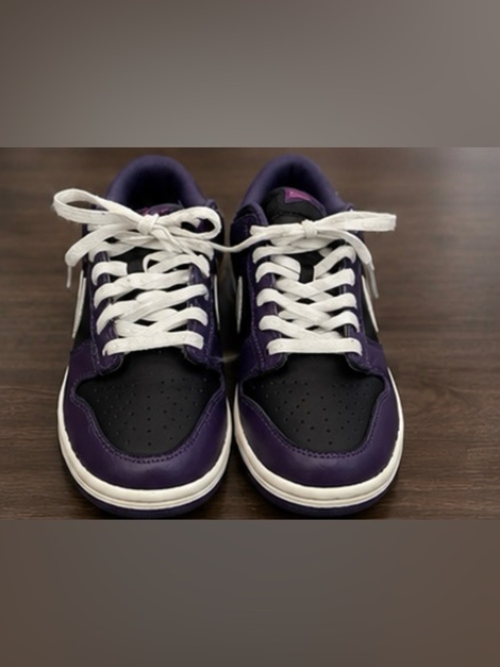 Men's Low-Top Sneakers in Black and Purple